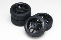 Yokomo – Medium narrow radial tire type Y (Pre-glued) – 4 pcs